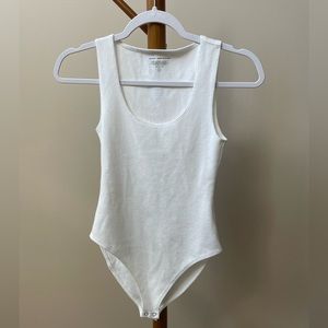 Good American “Feel Good” White Cotton Bodysuit Size 2